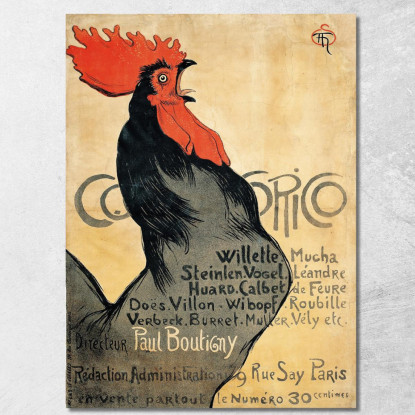 Cocorico Théophile Alexandre Steinlen tas10 quadro stampato su tela