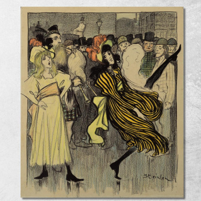 Ballerino Scozzese In Una Strada Di Londra Théophile Alexandre Steinlen tas13 quadro stampato su tela