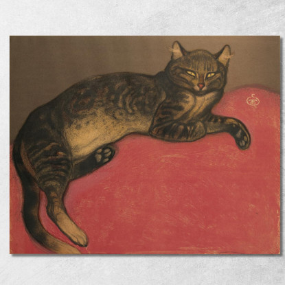 Gatto Inverno Su Un Cuscino Théophile Alexandre Steinlen tas35 quadro stampato su tela