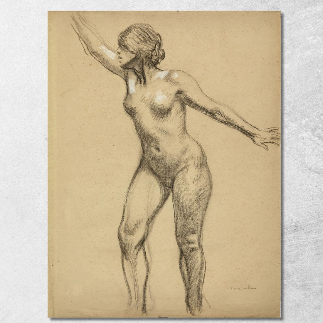 In Piedi Nudo Con Le Braccia Tese Théophile Alexandre Steinlen tas41 quadro stampato su tela
