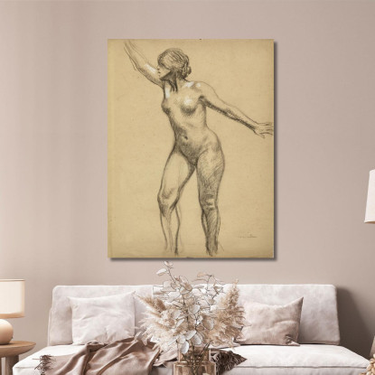 In Piedi Nudo Con Le Braccia Tese Théophile Alexandre Steinlen tas41 quadro stampato su tela