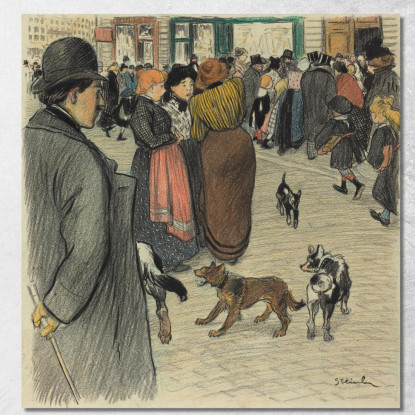 Guardando La Folla Théophile Alexandre Steinlen tas57 quadro stampato su tela