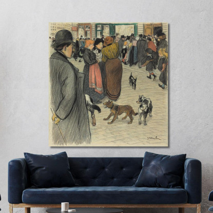 Guardando La Folla Théophile Alexandre Steinlen tas57 quadro stampato su tela