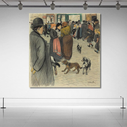 Guardando La Folla Théophile Alexandre Steinlen tas57 quadro stampato su tela