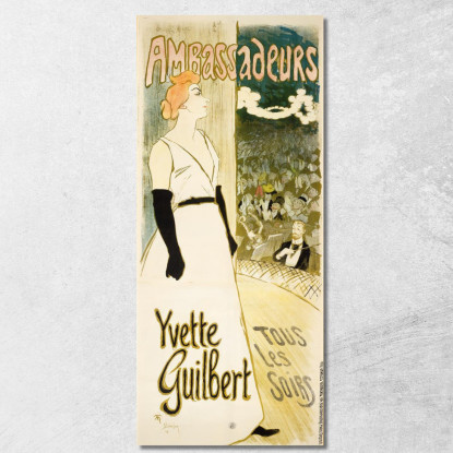 Yvette Guilbert Théophile Alexandre Steinlen tas58 quadro stampato su tela