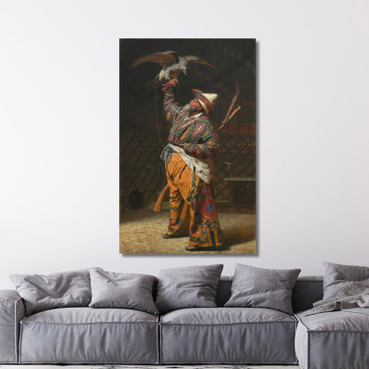 Un Ricco Cacciatore Kirghiso Con Un Falco Vasily Vereshchagin vvr3 quadro stampato su tela