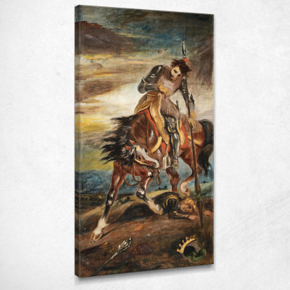 Re Roderico Eugène Delacroix edx63 quadro stampato su tela
