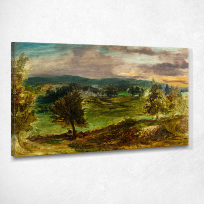 Paesaggio A Champrosay Eugène Delacroix edx64 quadro stampato su tela