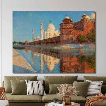 La Sera Del Taj Mahal Vasily Vereshchagin vvr65 quadro stampato su tela