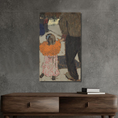 Bambino Che Indossa Una Sciarpa Rossa Édouard Vuillard evu17 quadro stampato su tela