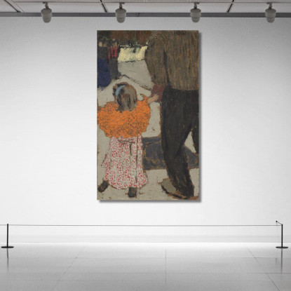 Bambino Che Indossa Una Sciarpa Rossa Édouard Vuillard evu17 quadro stampato su tela