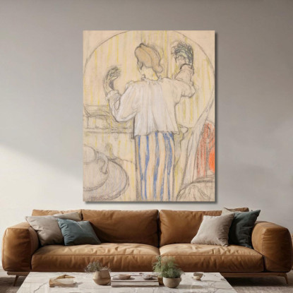 Davanti Allo Specchio Retto Édouard Vuillard evu23 quadro stampato su tela