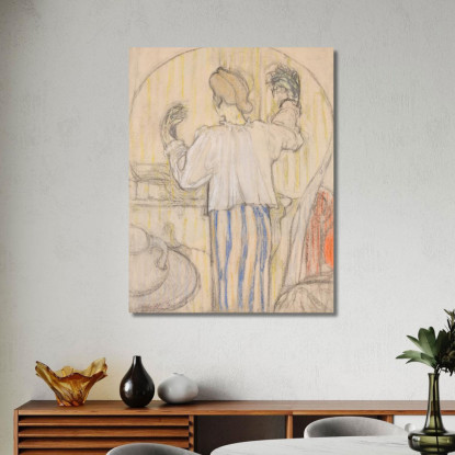 Davanti Allo Specchio Retto Édouard Vuillard evu23 quadro stampato su tela