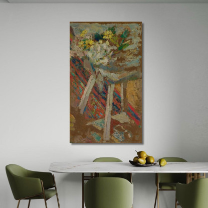 Fiori Su Uno Sgabello Édouard Vuillard evu29 quadro stampato su tela
