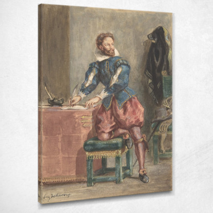 Mathurin Régnier Eugène Delacroix edx78 quadro stampato su tela