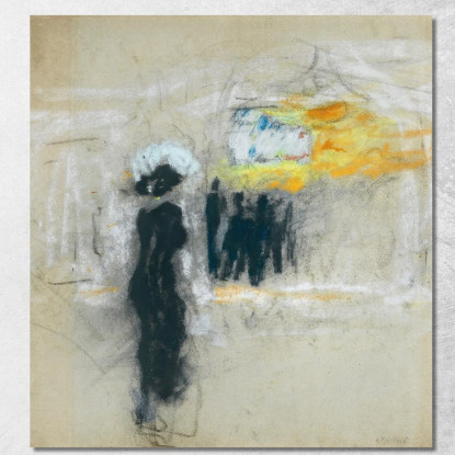 L'Elegante Al Moulin Rouge Édouard Vuillard evu95 quadro stampato su tela