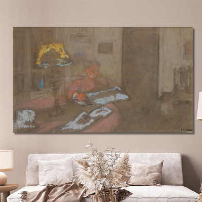 Madame Vuillard Legge Il Giornale Édouard Vuillard evu111 quadro stampato su tela