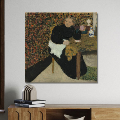 Madame Vuillard Con Una Tazza Rosa Édouard Vuillard evu114 quadro stampato su tela