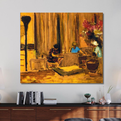 La Sala Da Biliardo Al Castello Di Clayes Édouard Vuillard evu156 quadro stampato su tela