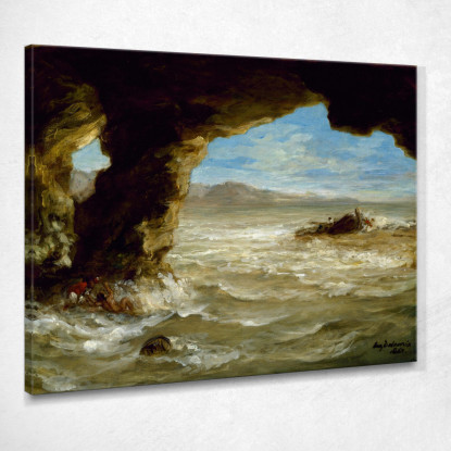 Naufragio Sulla Costa Eugène Delacroix edx108 quadro stampato su tela