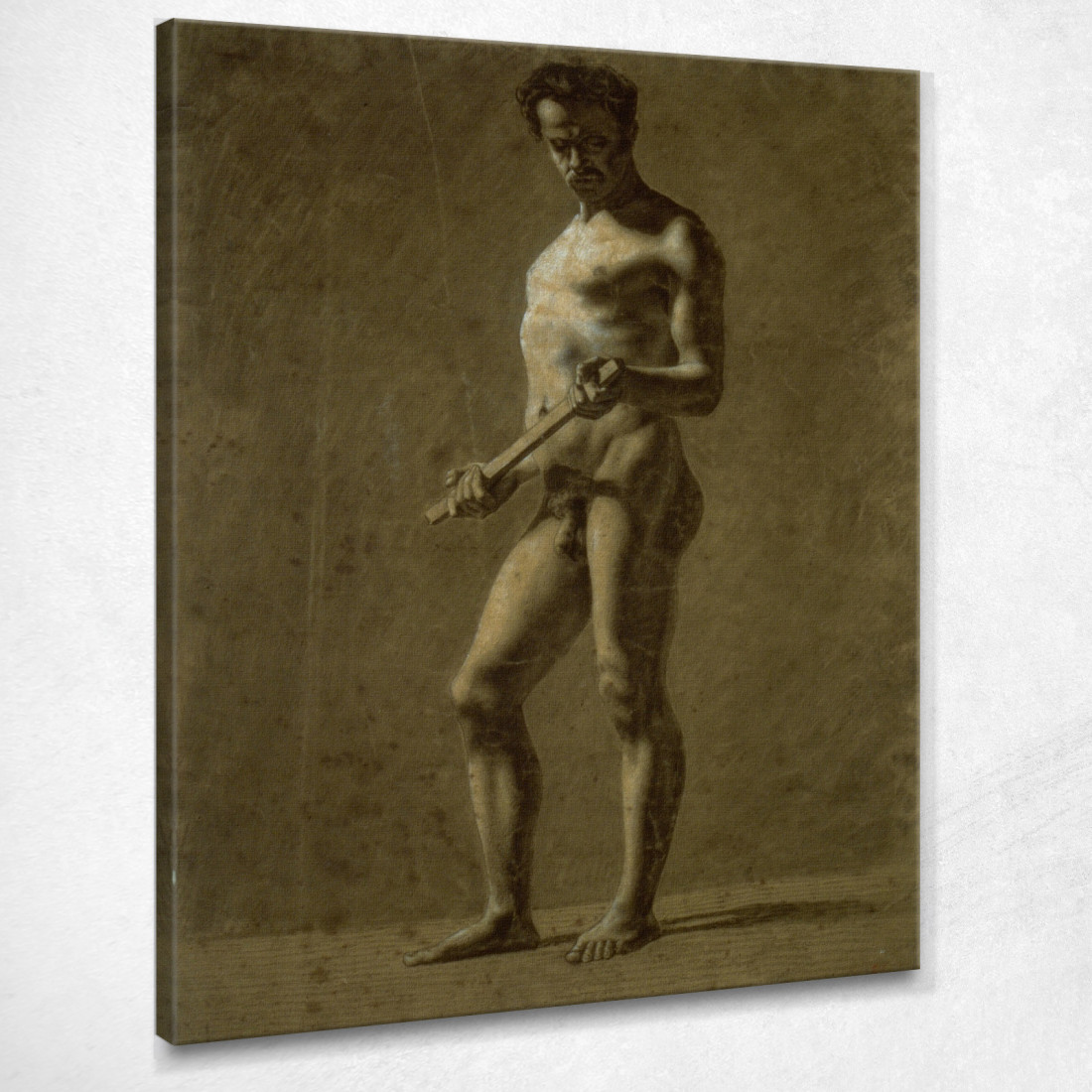 Nudo Maschile Accademico In Piedi Eugène Delacroix edx111 quadro stampato su tela