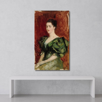 Ritratto Della Signora Dagmar Dippell Schizzo Compositivo Albert Edelfelt aed85 quadro stampato su tela