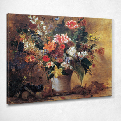 Natura Morta Con Fiori Eugène Delacroix edx113 quadro stampato su tela