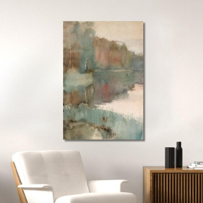 Riva Del Mare A Haikko Nel Paesaggio Autunnale. Autunno Albert Edelfelt aed108 quadro stampato su tela