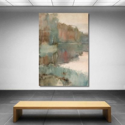 Riva Del Mare A Haikko Nel Paesaggio Autunnale. Autunno Albert Edelfelt aed108 quadro stampato su tela