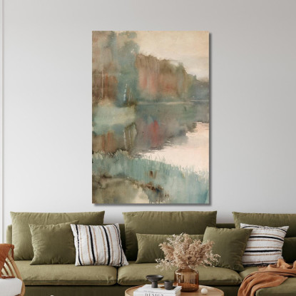 Riva Del Mare A Haikko Nel Paesaggio Autunnale. Autunno Albert Edelfelt aed108 quadro stampato su tela