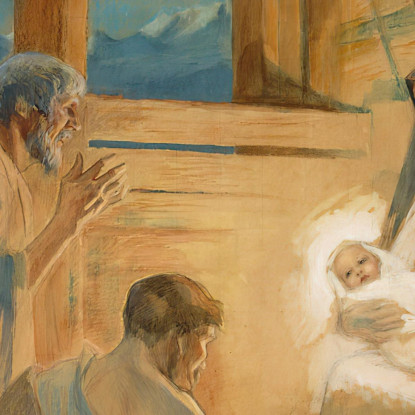 I Pastori Adorano Il Bambino Gesù Albert Edelfelt aed116 quadro stampato su tela