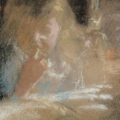 La Famiglia Brandt Bambini Alla Lampada Albert Edelfelt aed129 quadro stampato su tela