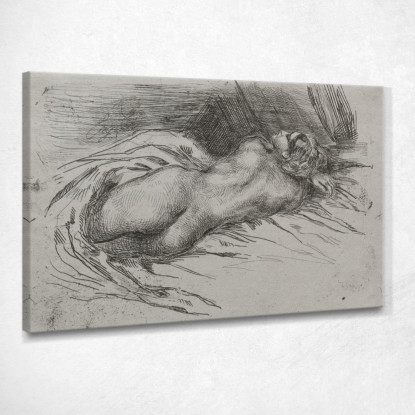 Studio Di Una Donna Vista Di Spalle Eugène Delacroix edx118 quadro stampato su tela