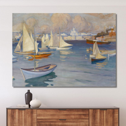 Il Porto Nyländska Jaktklubben Di Helsinki Albert Edelfelt aed135 quadro stampato su tela