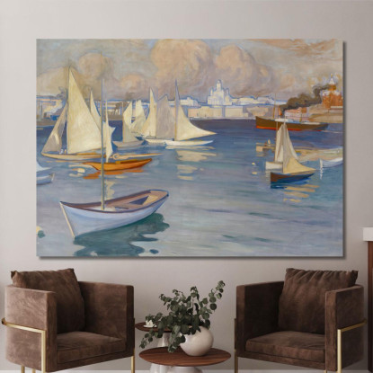 Il Porto Nyländska Jaktklubben Di Helsinki Albert Edelfelt aed135 quadro stampato su tela