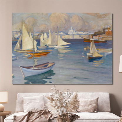 Il Porto Nyländska Jaktklubben Di Helsinki Albert Edelfelt aed135 quadro stampato su tela