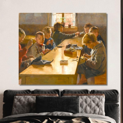 La Casa Di Lavoro Dei Ragazzi Di Helsinki Albert Edelfelt aed140 quadro stampato su tela