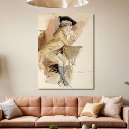 Thérèse Lainville Vestita Come Nel Xviii Secolo Albert Edelfelt aed141 quadro stampato su tela