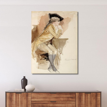 Thérèse Lainville Vestita Come Nel Xviii Secolo Albert Edelfelt aed141 quadro stampato su tela