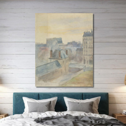 Vista Dello Studio Dell'Artista A Parigi Albert Edelfelt aed144 quadro stampato su tela