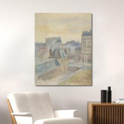 Vista Dello Studio Dell'Artista A Parigi Albert Edelfelt aed144 quadro stampato su tela