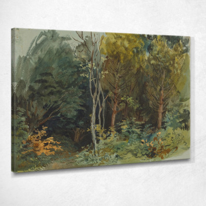 Il Bordo Di Un Bosco A Nohant Eugène Delacroix edx129 quadro stampato su tela