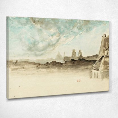 I Tetti Di Parigi Eugène Delacroix edx139 quadro stampato su tela