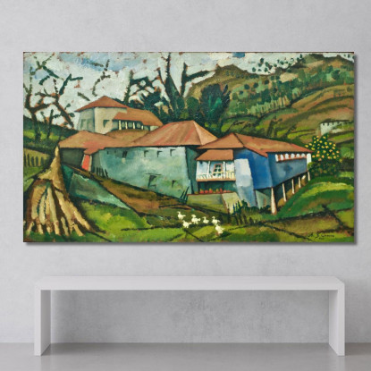 Piccola Casa Sul Fiume Amadeo de Souza-Cardoso asc19 quadro stampato su tela