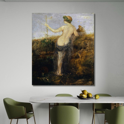 Ninfa Con Cornucopia Arnold Böcklin abk32 quadro stampato su tela