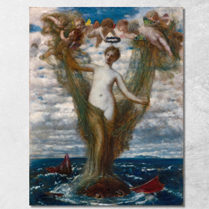Venere Anadiomene Arnold Böcklin abk73 quadro stampato su tela