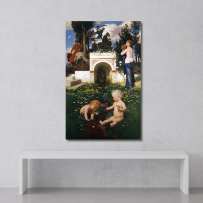 Una Vita Da Sogno Breve. Un Sogno Breve Arnold Böcklin abk75 quadro stampato su tela