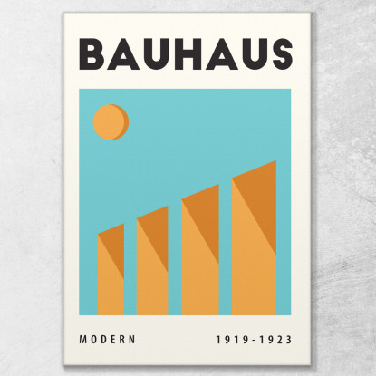 Quadro Bauhaus Geometrie Scalari In Tonalità Calde Bauhaus Style bhs23 quadro stampato su tela