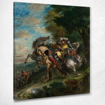 Weislingen Catturato Dagli Uomini Di Götz Eugène Delacroix edx156 quadro stampato su tela