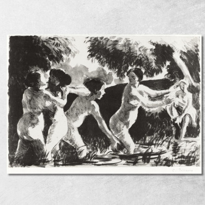 Bagnanti Che Lottano Nel 1896 Circa Camille Pissarro cps13 quadro stampato su tela